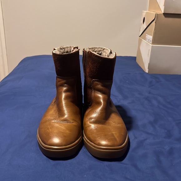 FRYE Gemma Shearling Boot Brown Women’s Size 7M Cognac Leather Suede 347… - Picture 2 of 6